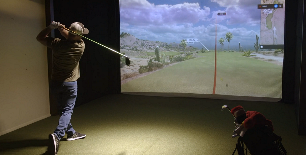 Indoor Golf Simulator by Security Plus AV, Featuring TruGolf